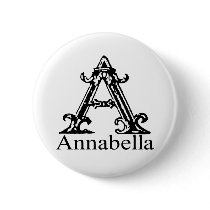 Fancy Monogram: Annabella Pinback Button