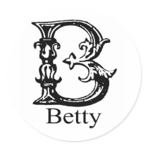 Fancy Monogram: Betty stickers