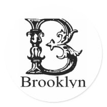 Fancy Monogram: Brooklyn Round Stickers