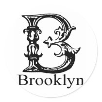 Fancy Monogram: Brooklyn Round Stickers