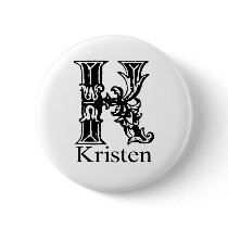 Fancy Monogram: Kristen buttons by Namers Fancy Monogram: Kristen buttons