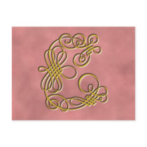 Fancy Monogram Letter E postcards