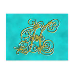 Fancy Monogram Letter H, Customize Color Post Card