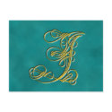 Fancy Monogram Letter J, Customize Color postcards