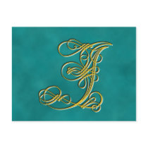 Fancy Monogram Letter J, Customize Color postcards by beverlytazangel Fancy Monogram Letter J, Customize Color postcards