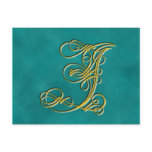 Fancy Monogram Letter J, Customize Color Post Cards