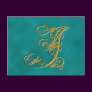 Fancy Monogram Letter J, Customize Color Post Cards