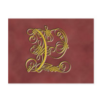 Fancy Monogram Letter P postcards