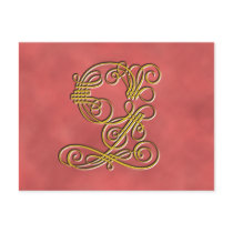 Fancy Monogram Letter Q postcards