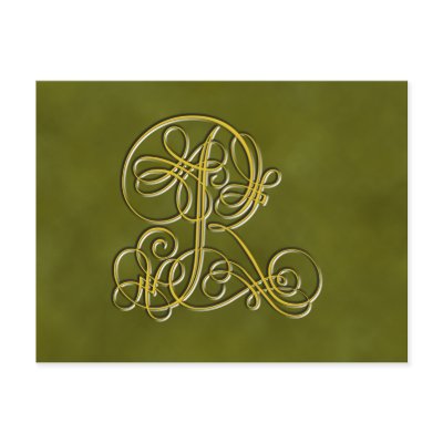 Fancy Monogram Letter R Postcards by beverlytazangel
