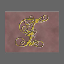 Fancy Monogram Letter T postcards