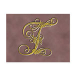 Fancy Monogram Letter T Postcard