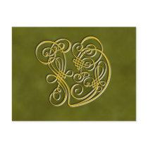 Fancy Monogram Letter U postcards