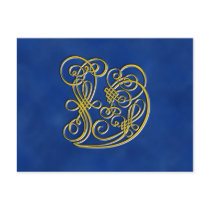 Fancy Monogram Letter V postcards