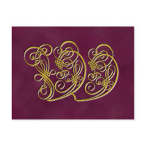 Fancy Monogram Letter W postcards