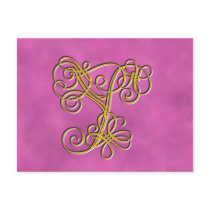 Fancy Monogram Letter Y postcards