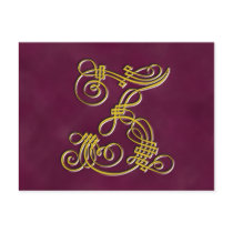 Fancy Monogram Letter Z postcards