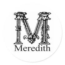 Fancy Monogram: Meredith Stickers