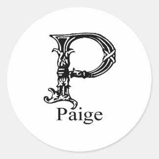 paige monogram fancy sticker round classic gifts