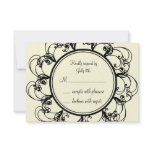 Fancy Monogram RSVP (off white) invitations