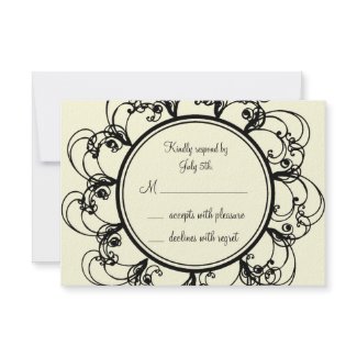 Fancy Monogram RSVP (off white) invitation