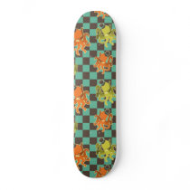 Fancy Octopus Checkered Pattern Skateboard