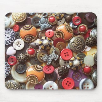 Fancy Orange Buttons and Kitty Buttons mousepad