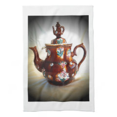 Fancy Ornate Antique English Teapot Coffee Pot Hand Towel