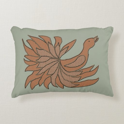 Fancy Patchwork Bird Decorative Pillow Zazzle