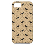 Fancy Pattern with Crows. Black and Beige. iPhone 5 Cases
