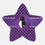 Fancy penguin purple diamonds sticker