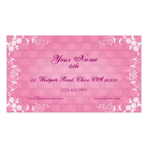Fancy Pink Shabby Chic Botique Business Cards (back side)