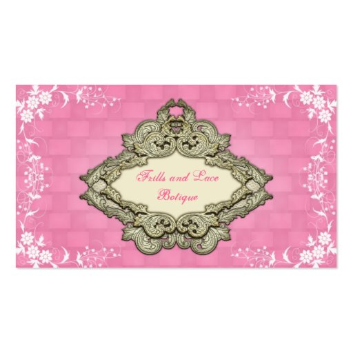 Fancy Pink Shabby Chic Botique Business Cards (front side)