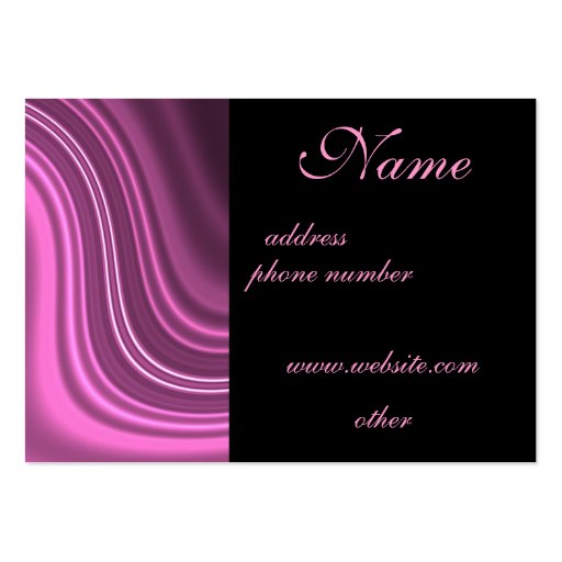 Fancy Pink Swirl Professional Business Cards (front side)