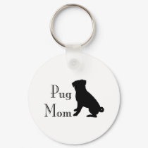 Fancy Pug Mom keychains