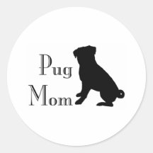 Fancy Pug Mom Sticker