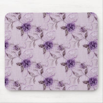 Fancy Purple Floral Mousepad by naturetees Fancy Purple Floral Mousepad