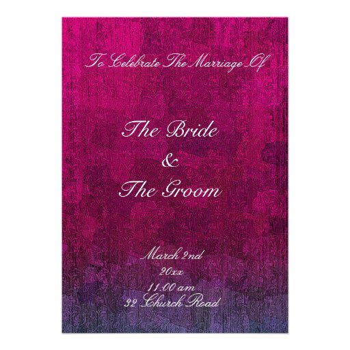 Fancy Purple Wedding Invitations