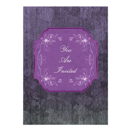 Fancy Purple Wedding Invitations