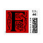 Fancy Red Letter F Postage Stamps