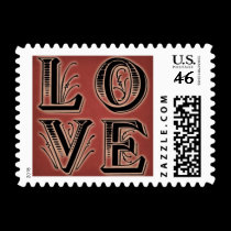 Fancy Red Letters Love Postage Stamps stamps