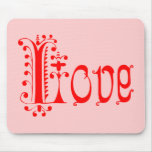 Fancy Red Loopy Love Mousepads