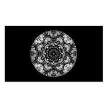 Fancy Round Design on Black. Business Card