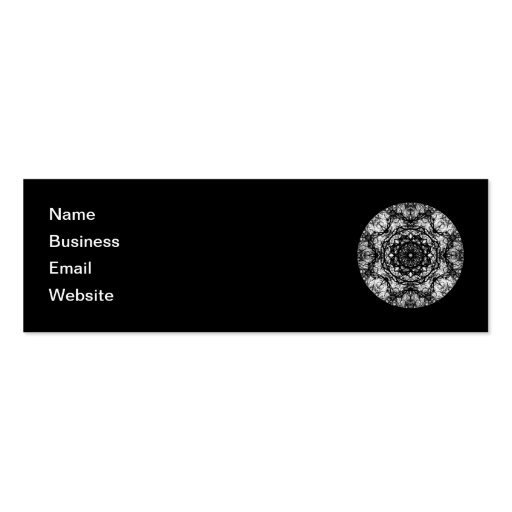 Fancy Round Design on Black. Business Card Templates (front side)