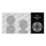Fancy Round Design on Black. Photo Card