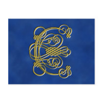 Fancy Royal Monogram Letter C postcards