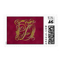 Fancy Royal Monogram Letter D postage