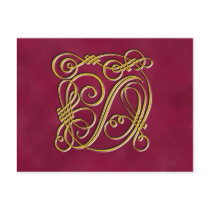 Fancy Royal Monogram Letter D postcards