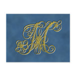 Fancy Royal Monogram Letter M Post Card