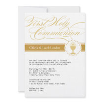 Fancy Script First Communion Invitations  |  Twins